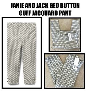 JANIE AND JACK GEO BUTTON CUFF JACQUARD PANT